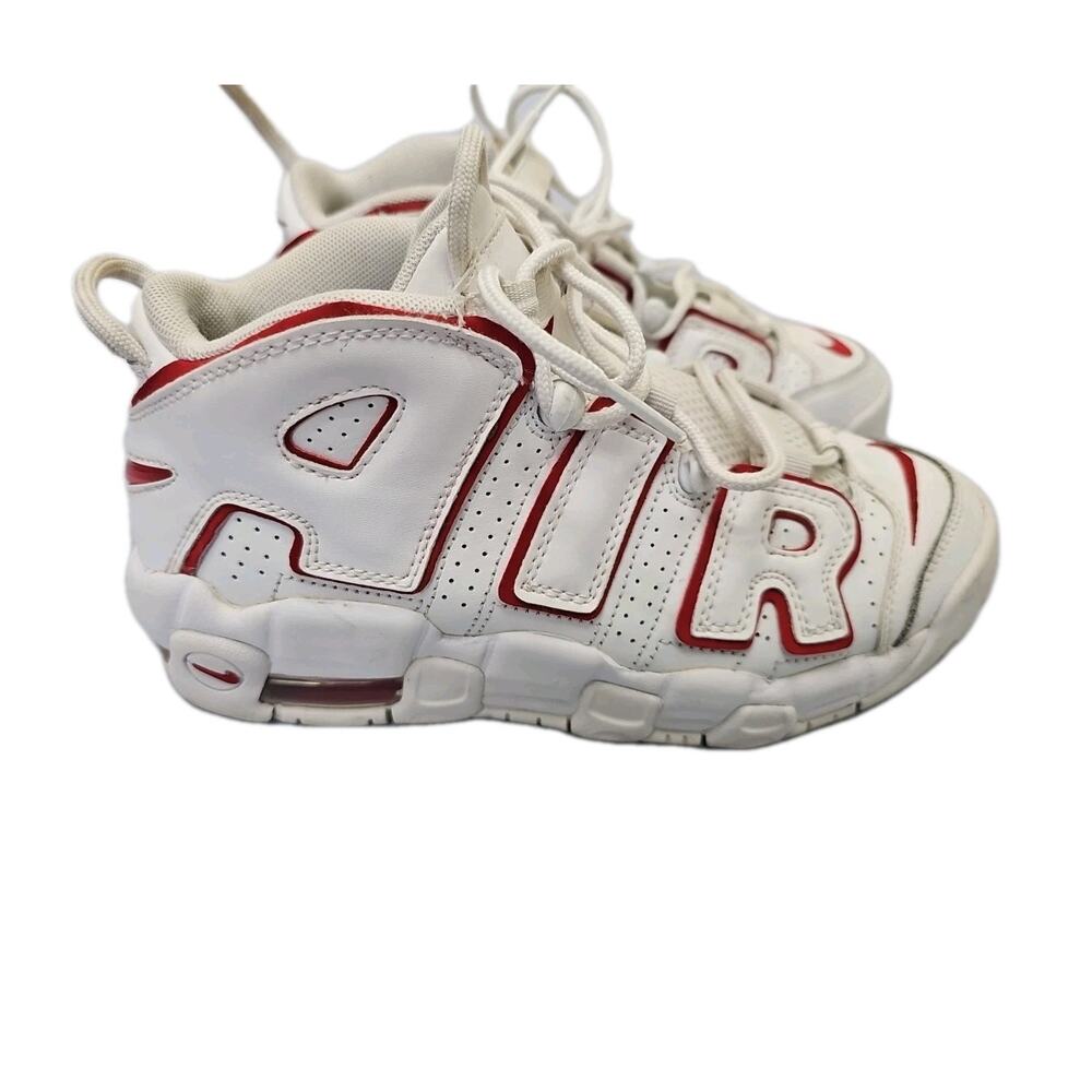 NIKE AIR MORE UPTEMPO GS Youth SIZE 7Y WHITE VARSITY Sneakers Basketball Shoes